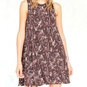 Silence + Noise Purple And Pink Jersey Marbled Print Swing Tunic Dress‎ Size S